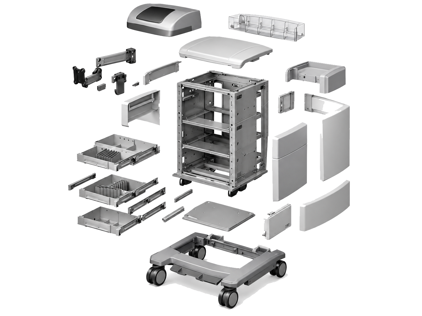 Isolated exploded OR cart assembly