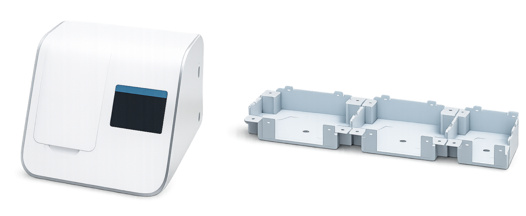 Precision medical device housing and molded internal components